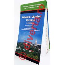 UCRAINA, harta pliata rutiera, administrativa si turistica, scara 1:1100000, format 87x124 cm, editie 2013