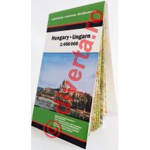 UNGARIA, harta pliata rutiera, administrativa si turistica, scara 1:450000, format 86x120 cm, editie 2013