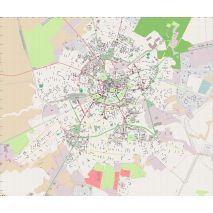 TIMISOARA - Municipiul, harta (plan) de perete rutiera si administrativa, scara 1: 8100, format 125 x 140 cm, laminata - plastifiata (incapsulata), baghete