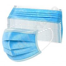 Masca faciala de protectie, 3 pliuri, 3 straturi, 2 elastice si banda metalica de fixare, albastra, unica folosinta, 50 buc / set - 2