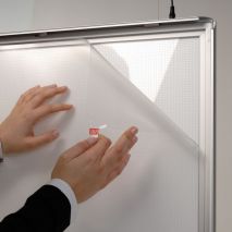 RAMA (CASETA) A3 CLICK ILUMINATA LED 25 MM PENTRU POSTERE, AFISE, TABLOURI, aluminiu eloxat, culoare argintiu (silver) mat, latime profil 25 mm, suprafata 297x420 mm-4