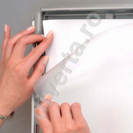 RAMA A4 CLICK / SNAP PENTR PUZZLE 25 MM PENTRU POSTERE, AFISE, TABLOURI, aluminiu eloxat, culoare argintiu (silver) mat, latime profil 25 mm, suprafata 210x297 mm-5