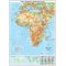 AFRICA, harta de perete fizico-geografica si politica, format 100 x 140 cm, laminata - plastifiata (incapsulata), fara baghete (optional contra cost); harta scolara; harta didactica