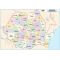 ROMANIA HARTA ADMINISTRATIVA SIMPLIFICATA (SIMPLA) (Delimitarea Judetelor si Localitati Principale), harta de perete, format 140 x 200 cm, editie actualizata 2025, laminata - plastifiata (incapsulata), baghete; harta Romaniei actualizata; harta simplificata (simpla) pentru lucru si notite;     Judetele Romaniei; Municipiile si orasele principale ale Romaniei; foarte utila pentru firme de distributie produse, marketing, recrutare forta de munca, constructii, logistica, transporturi, shipping, agentiile de turism, primarii, consilii judetene, etc.